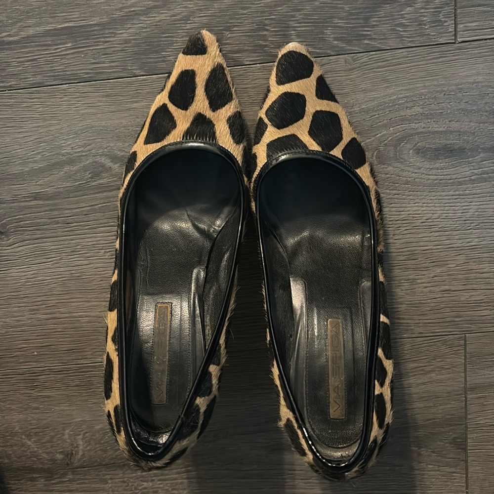 Via Spiga mohair leopard heels